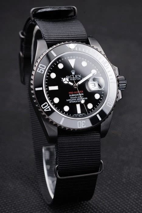 cinturino in tessuto rolex nero